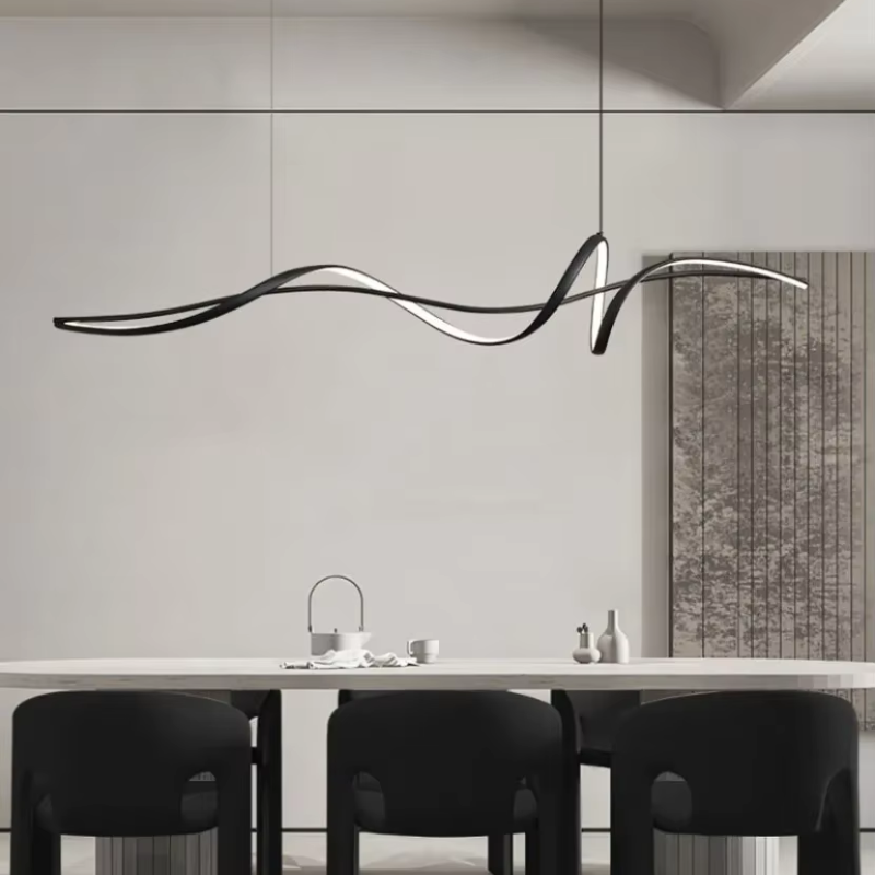 Pendente Artístico Curvilíneo de Teto - em LED Moderno
