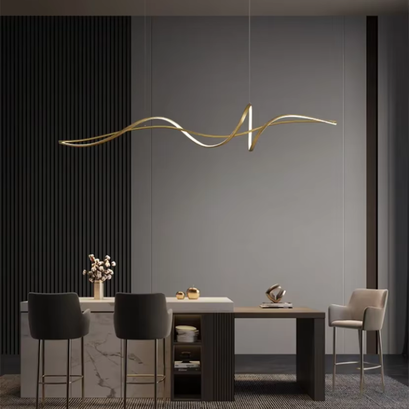 Pendente Artístico Curvilíneo de Teto - em LED Moderno