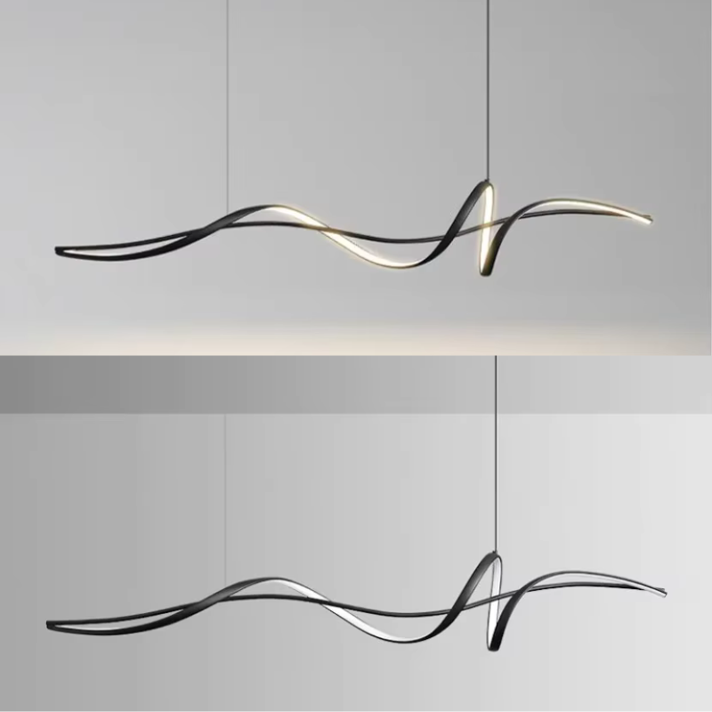 Pendente Artístico Curvilíneo de Teto - em LED Moderno