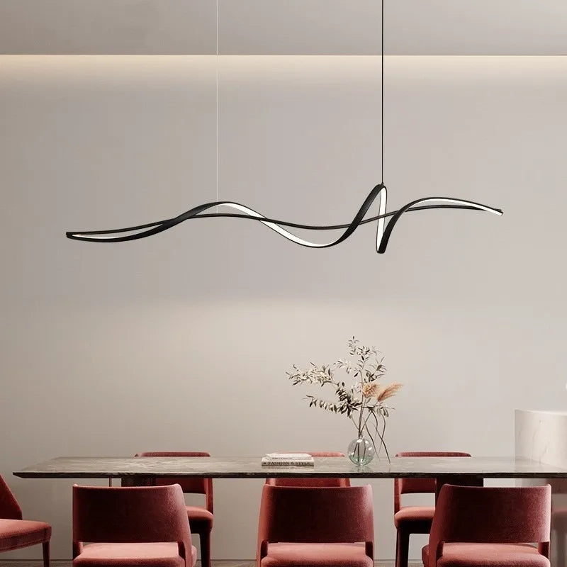 Pendente Artístico Curvilíneo de Teto - em LED Moderno