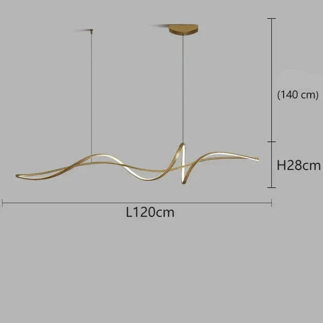 Pendente Artístico Curvilíneo de Teto - em LED Moderno