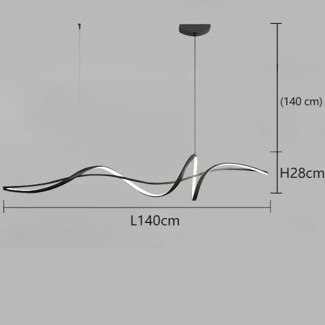 Pendente Artístico Curvilíneo de Teto - em LED Moderno