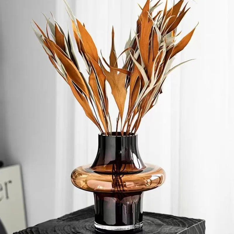 Vaso de Vidro Nórdico com Anel - Linha Aura