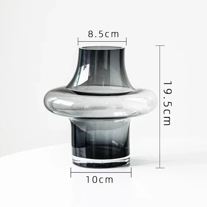 Vaso de Vidro Nórdico com Anel - Linha Aura