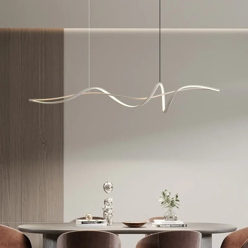 Pendente Artístico Curvilíneo de Teto - em LED Moderno