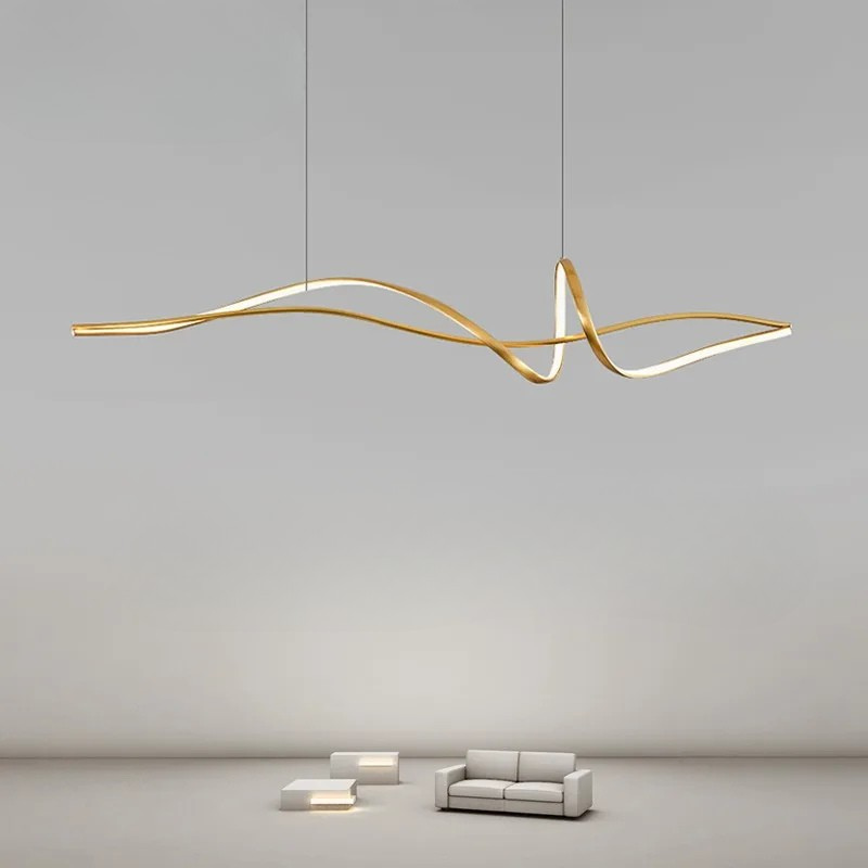 Pendente Artístico Curvilíneo de Teto - em LED Moderno
