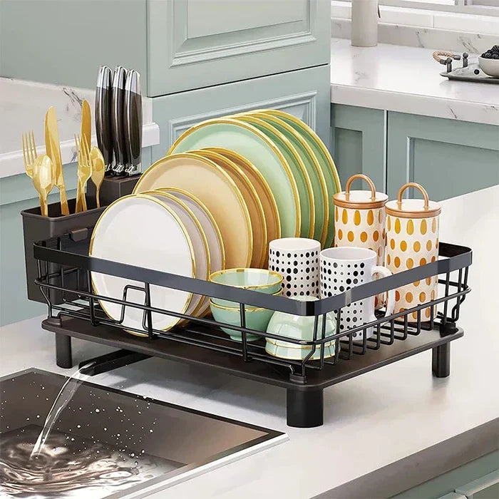 Escorredor De Louças Black Matte Elegance - Com Acabamento Inox