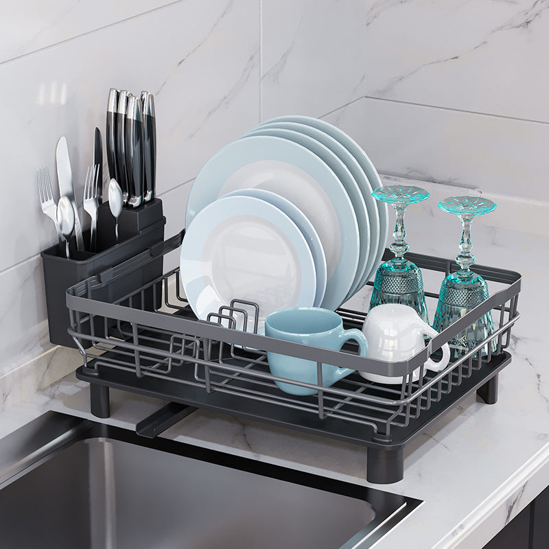 Escorredor De Louças Black Matte Elegance - Com Acabamento Inox