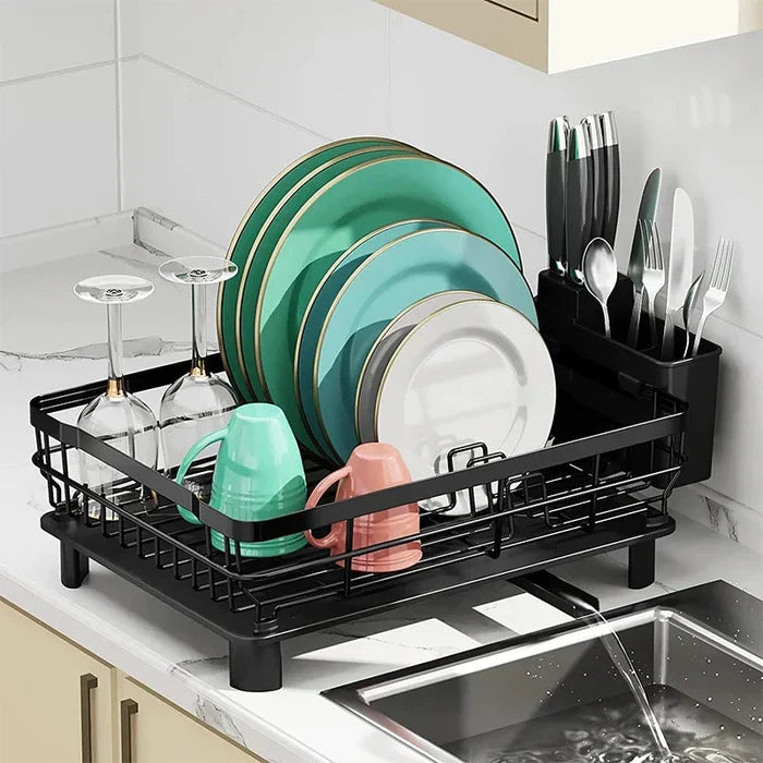 Escorredor De Louças Black Matte Elegance - Com Acabamento Inox
