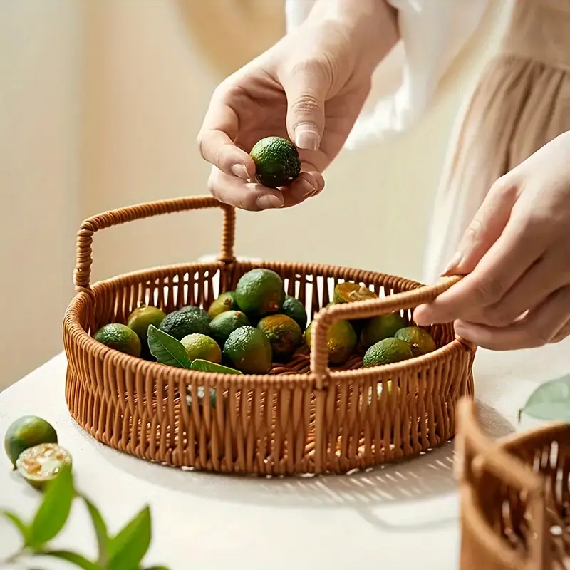 Bandeja Organizadora de Rattan Natural Estilo Rústico