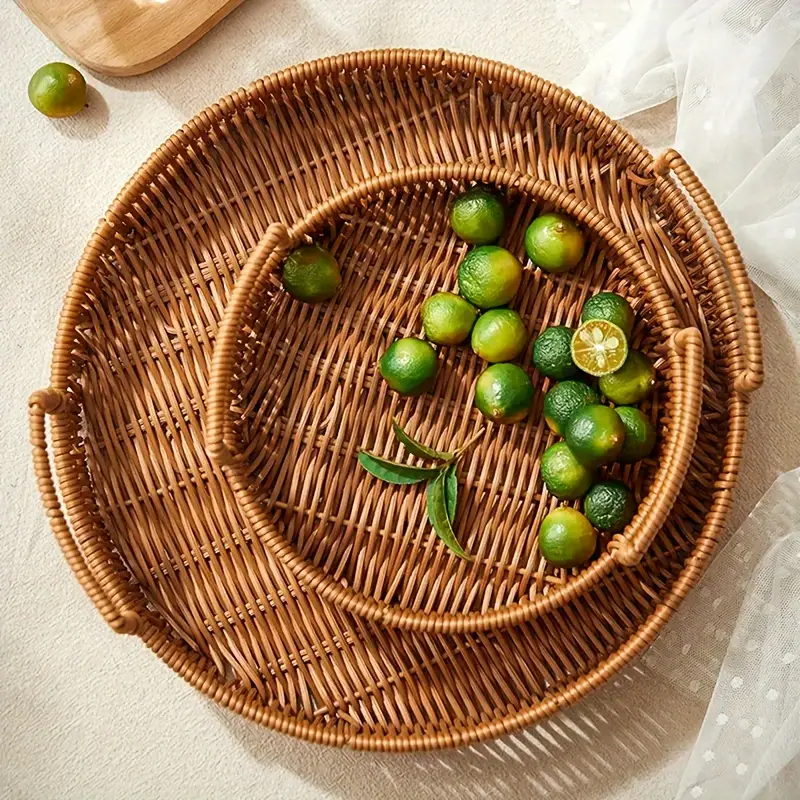 Bandeja Organizadora de Rattan Natural Estilo Rústico