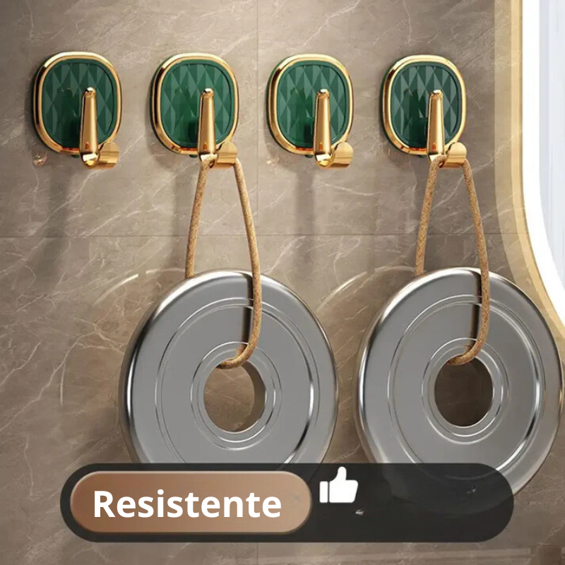 Ganchos de Parede Luxuosos Adesivos - Sem Perfuração
