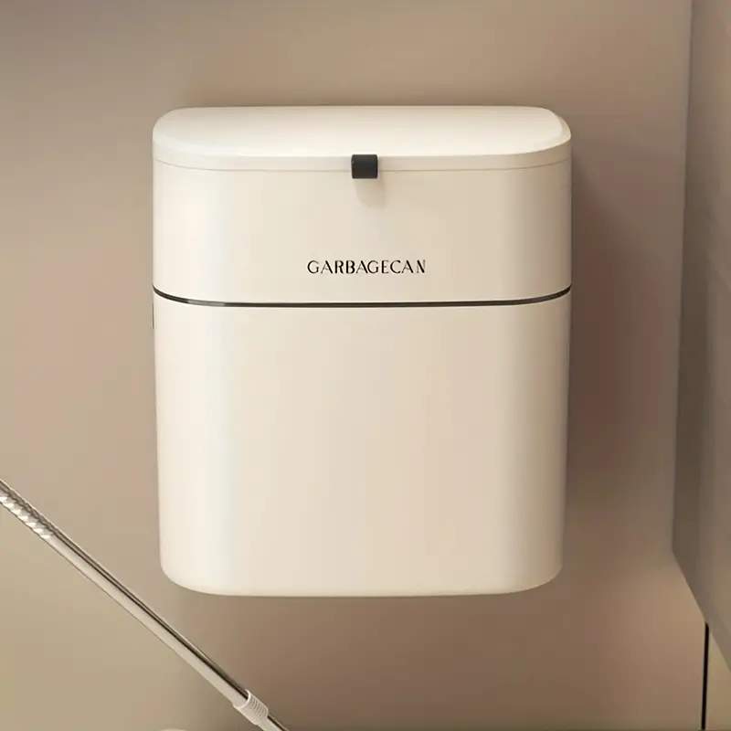 Lixeira Suspensa Minimalista com Tampa para Cozinha