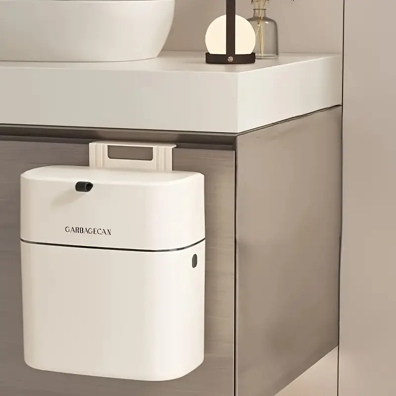 Lixeira Suspensa Minimalista com Tampa para Cozinha