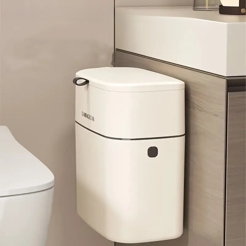 Lixeira Suspensa Minimalista com Tampa para Cozinha