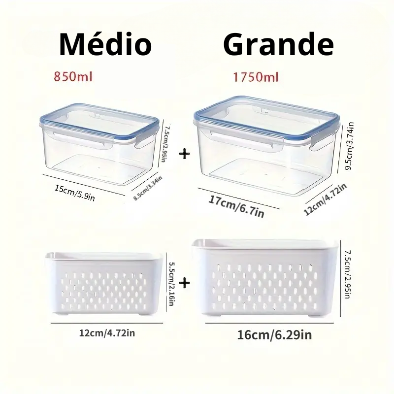 Kit de Organizadores Pro para Frescor - Com Cesto Drenante