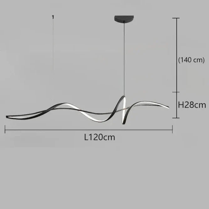 Pendente Artístico Curvilíneo de Teto - em LED Moderno