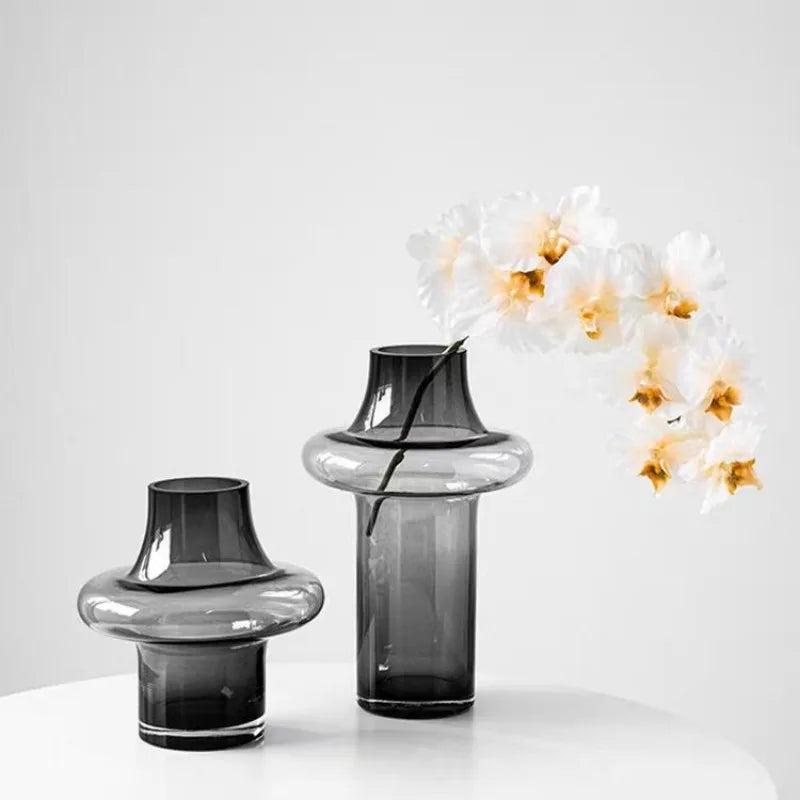 Vaso de Vidro Nórdico com Anel - Linha Aura
