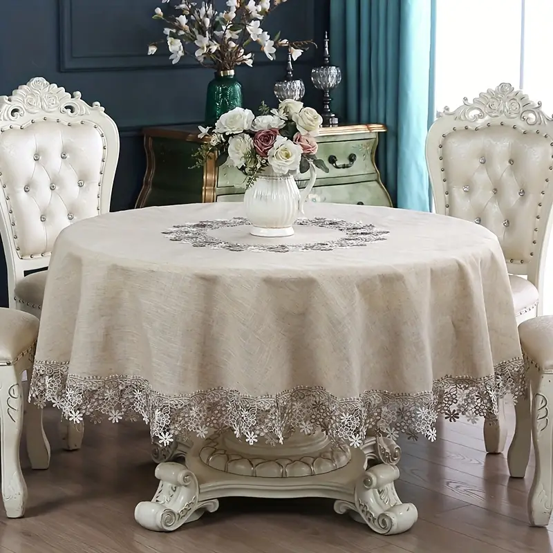 Toalha de Mesa Elegance com Renda Delicada - Design Clássico