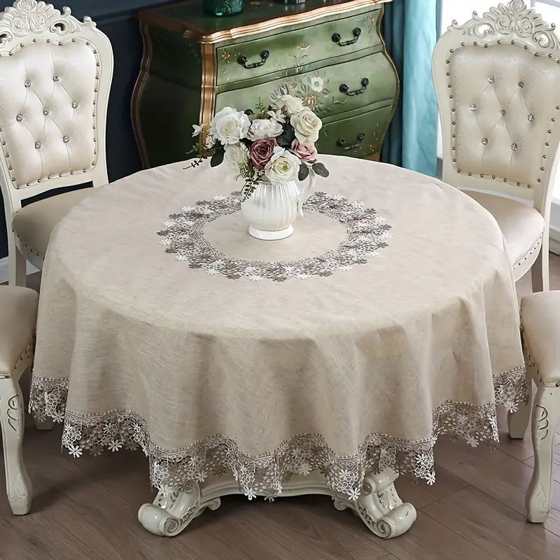 Toalha de Mesa Elegance com Renda Delicada - Design Clássico