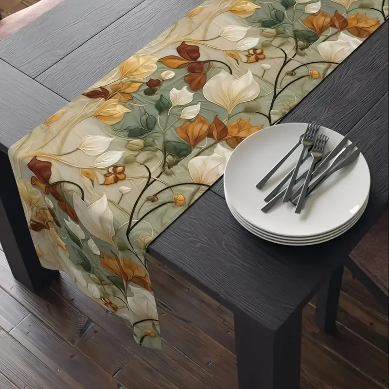 Caminho de Mesa de Design Botânico para Mesa Posta