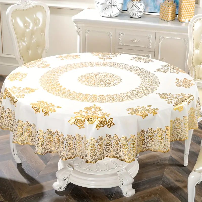 Toalha de Mesa Clássica com Renda Padrão Floral