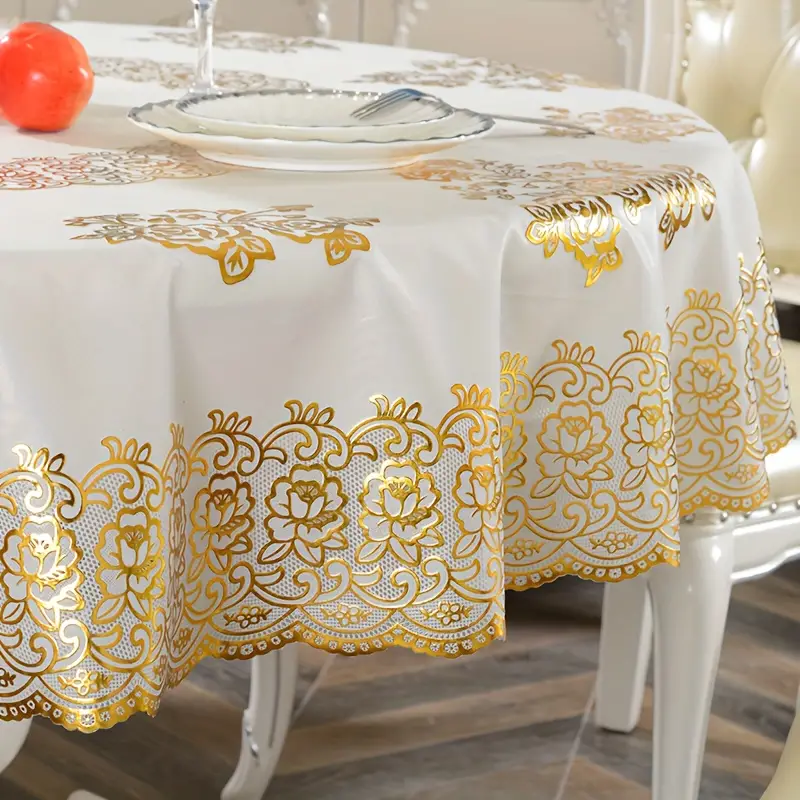 Toalha de Mesa Clássica com Renda Padrão Floral