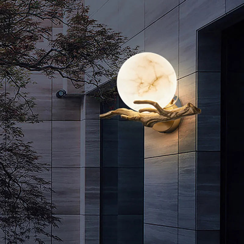Luminária Arandela de Parede Moonlight Gaia - Ramificação de Mármore