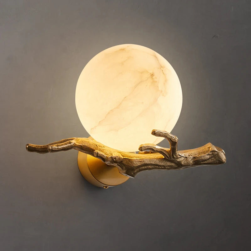 Luminária Arandela de Parede Moonlight Gaia - Ramificação de Mármore