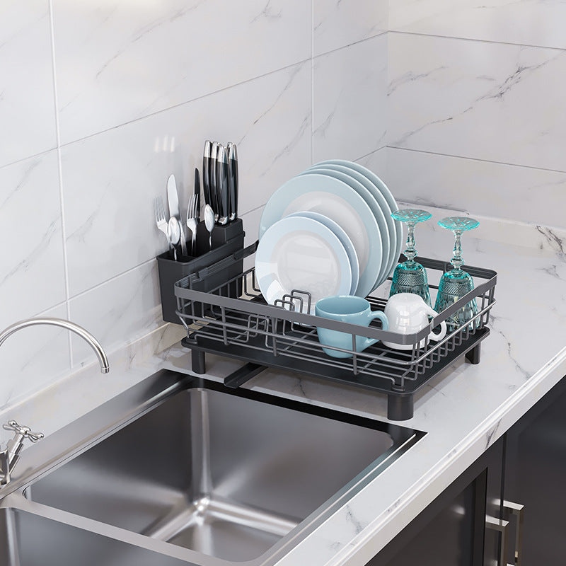 Escorredor De Louças Black Matte Elegance - Com Acabamento Inox