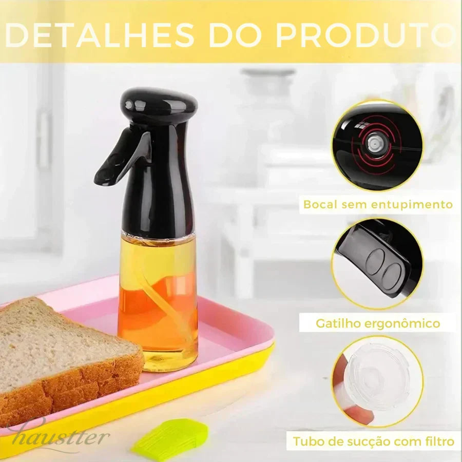 Garrafa Spray Óleo Cozinha 200ml Preto - foto 9
