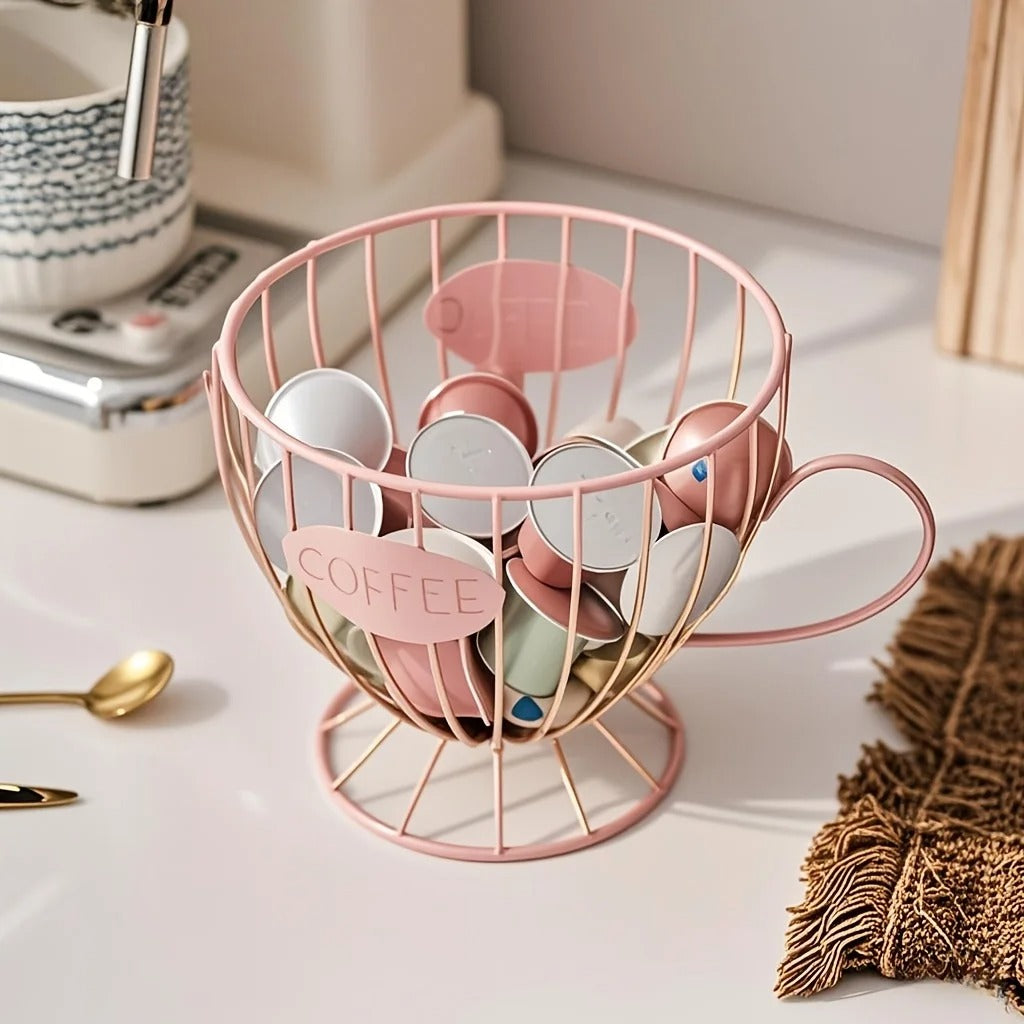 Porta Cápsulas de Café Luxo  – Estilo Xícara Decorativa