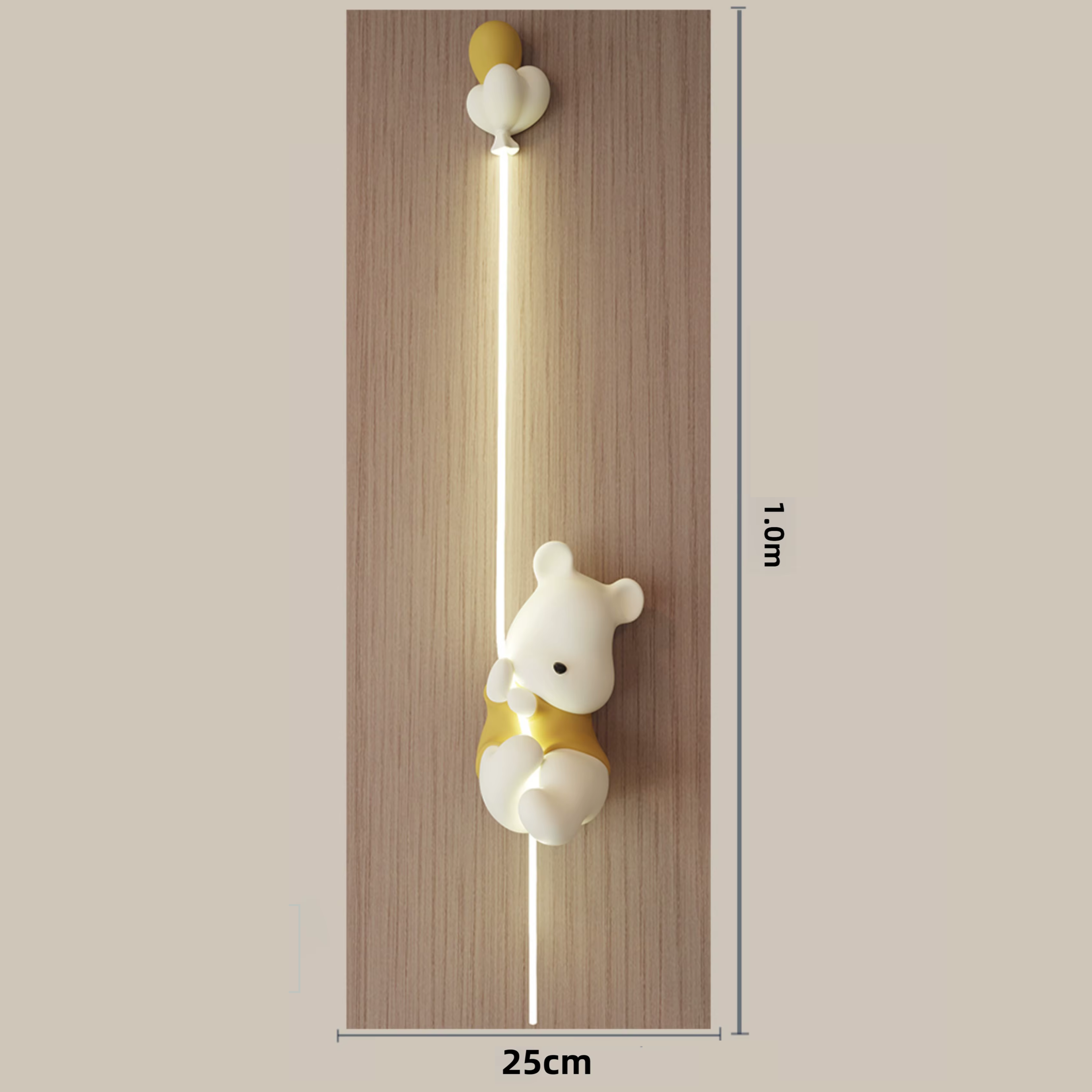 Luminária Arandela Urso Aventureiro – Luz LED Decorativa