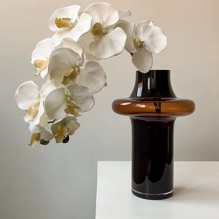 Vaso de Vidro Nórdico com Anel - Linha Aura